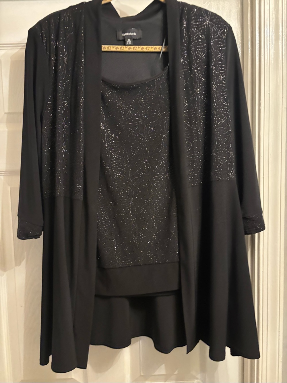 R&M Richards Black Sequin-Embellished Women’s Top